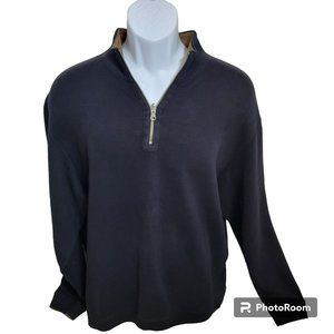 Daniel Cremieux Sweater, Men XL, Blue 1/4 Zip Pullover, Knit, 100% Cotton, EUC